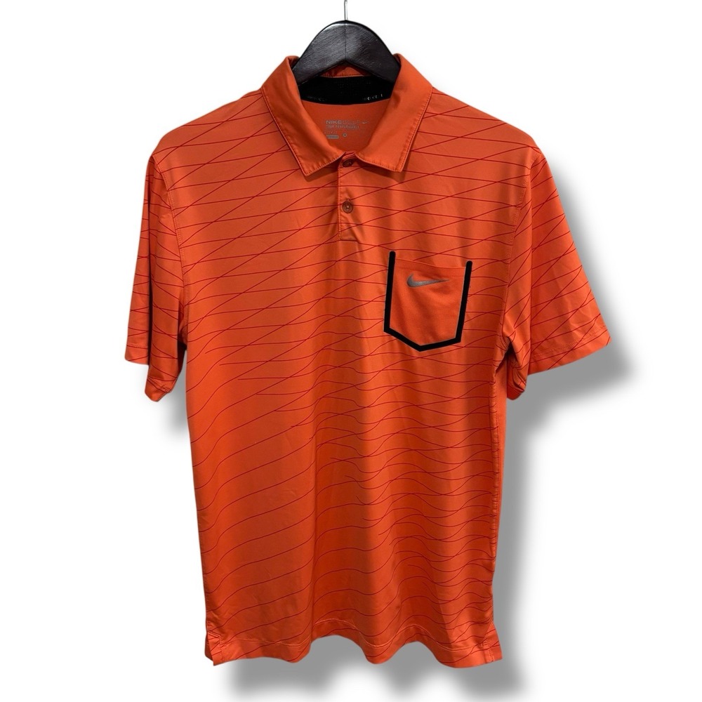 Nike Golf Tour Performance Men's Polo Shirt Orange Size Medium 21 x 28